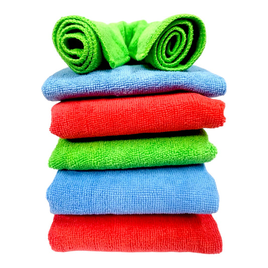 Microfibers Cloth Towels Set (6 Pcs Multi Color)