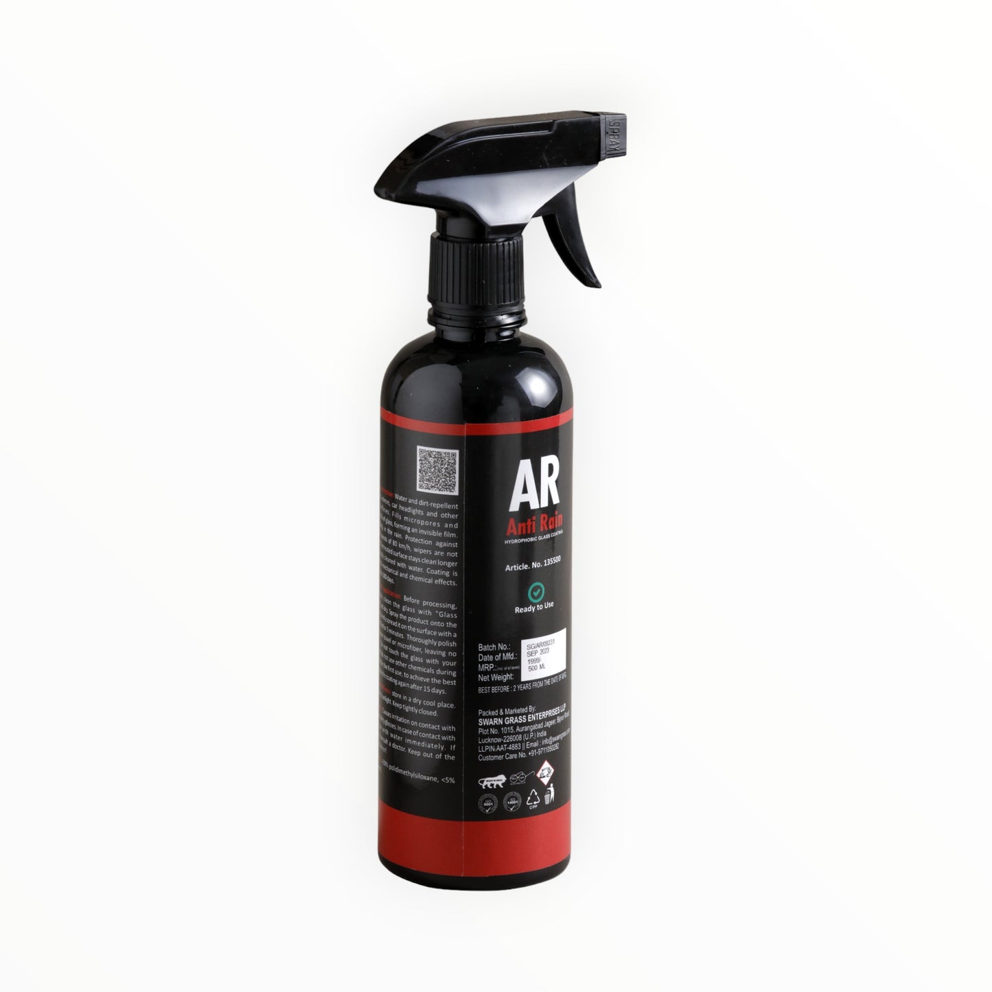 Anti Rain (AR) Hydrophobic Glass Coating